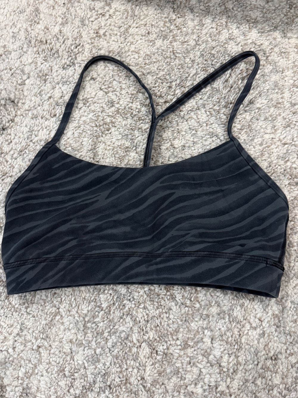 lululemon athletica Black Zebra-Print Thin-Strap Sports Bra